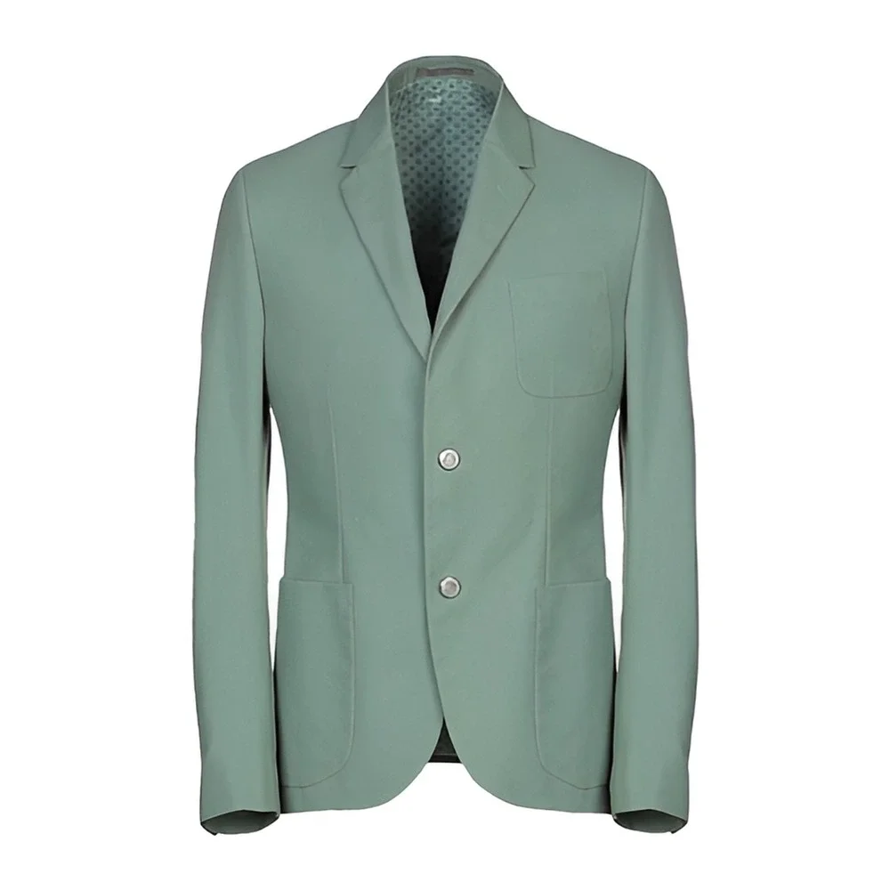 Gucci Men's Cotton Green Blazer Suit Jacket  Made in Italy Size 40 U.S. / L  New